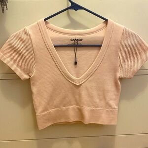 Garage ribbed crop top